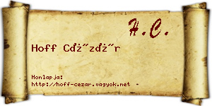 Hoff Cézár névjegykártya